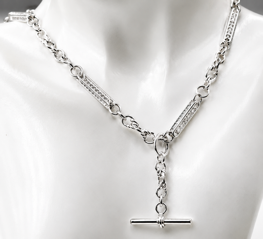 Heavy Genuine Sterling Silver 925 Antique Oval Belcher Link FOB Chain Necklace
