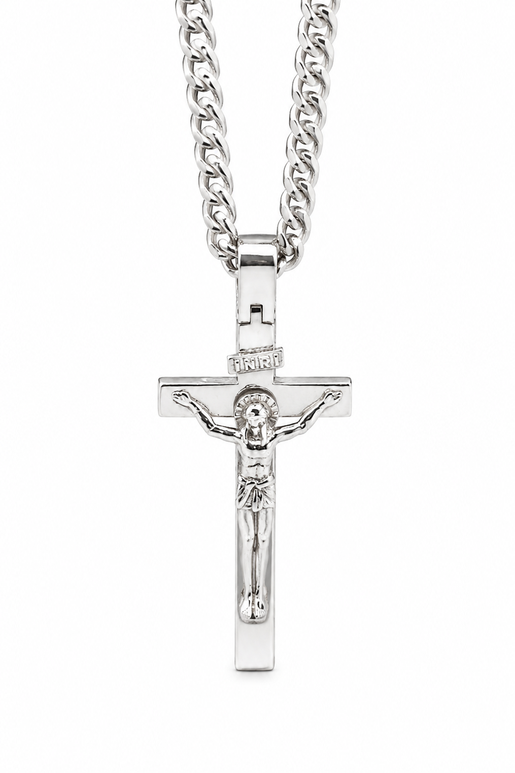 Genuine Sterling Silver 925 Solid Heavy Crucifix Cross Pendant + 70cm Necklace Chain