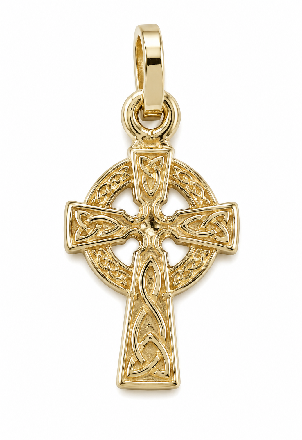 Genuine 9ct 9k 375 Yellow Gold Celtic Cross Small Pendant Charm