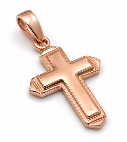 Genuine New 9ct 9K Yellow, Rose or White Gold Heavy Cross Pendant