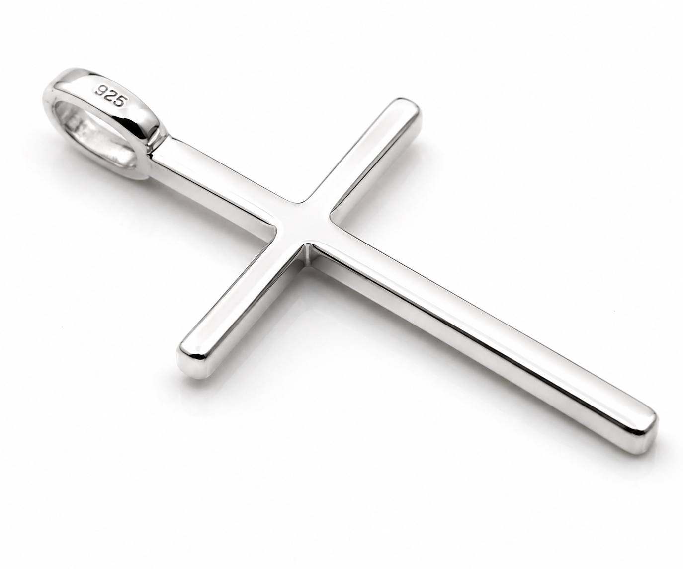 Genuine Solid New Sterling Silver 925 Thin Medium Plain Cross Pendant