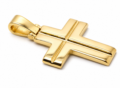 Kaedesigns, Large Heavy 9ct 9k 375 Yellow, Rose Or White Gold Solid Cross Pendant
