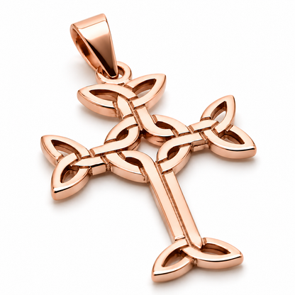Genuine New Small 9ct 9k 375 Yellow, Rose Or White Gold Celtic Cross Pendant