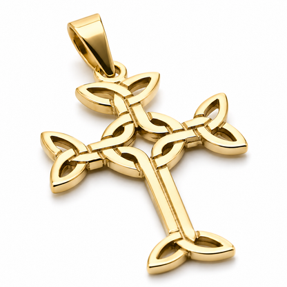 Genuine New Small 9ct 9k 375 Yellow, Rose Or White Gold Celtic Cross Pendant