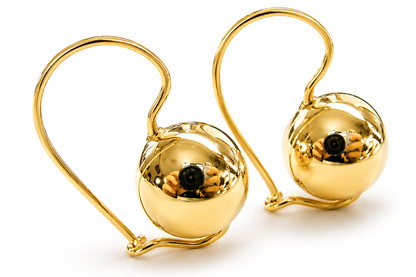 Kaedesigns 9ct 9kt 375 Yellow, Rose or White Gold 10mm Euro Ball Drop Earrings