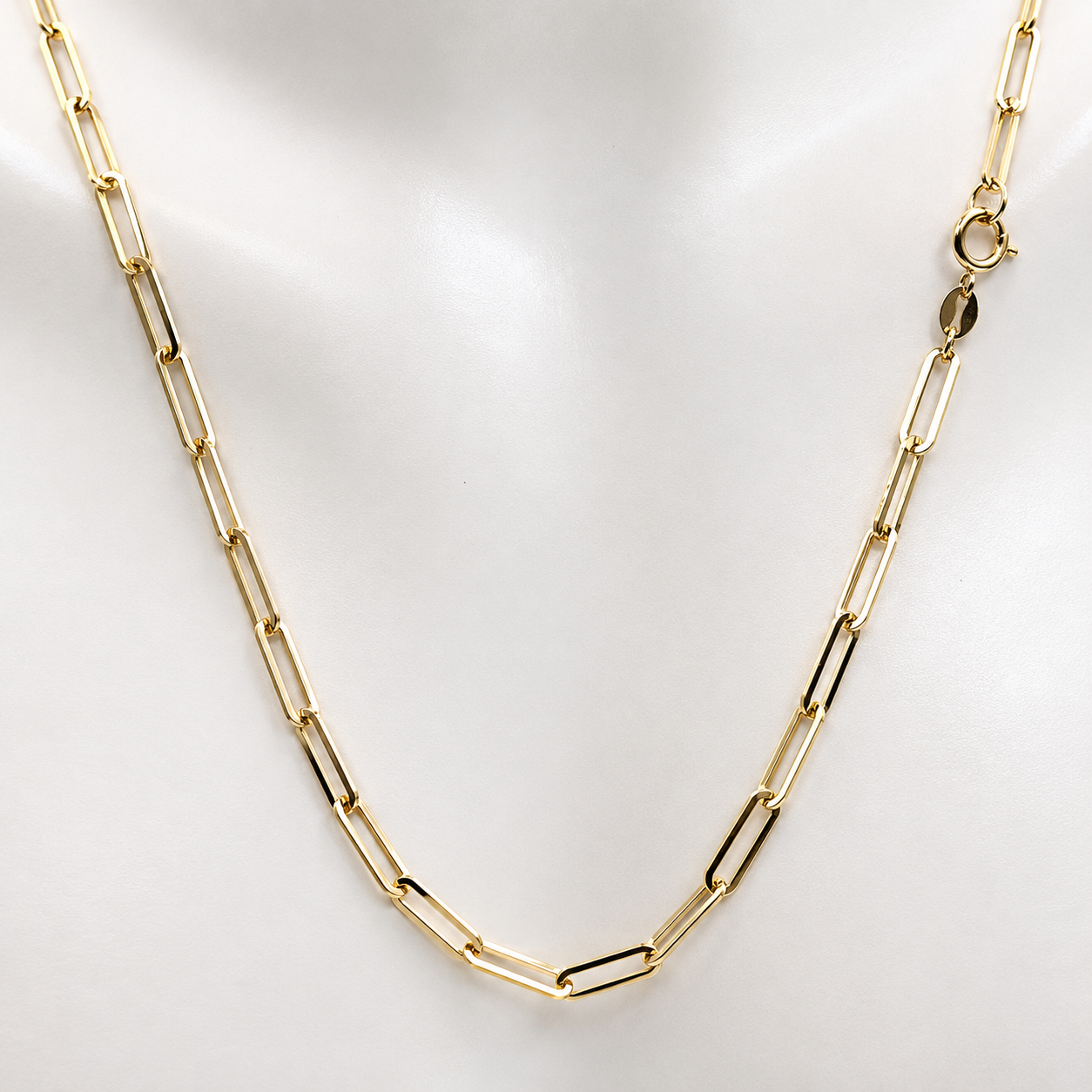 Genuine 9ct 9K 375 Yellow Gold  Paperclip Necklace Chain 45cm 2.7g