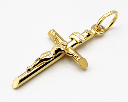 Kaedesigns Genuine 18ct 750 Yellow Gold Crucifix Cross Pendant