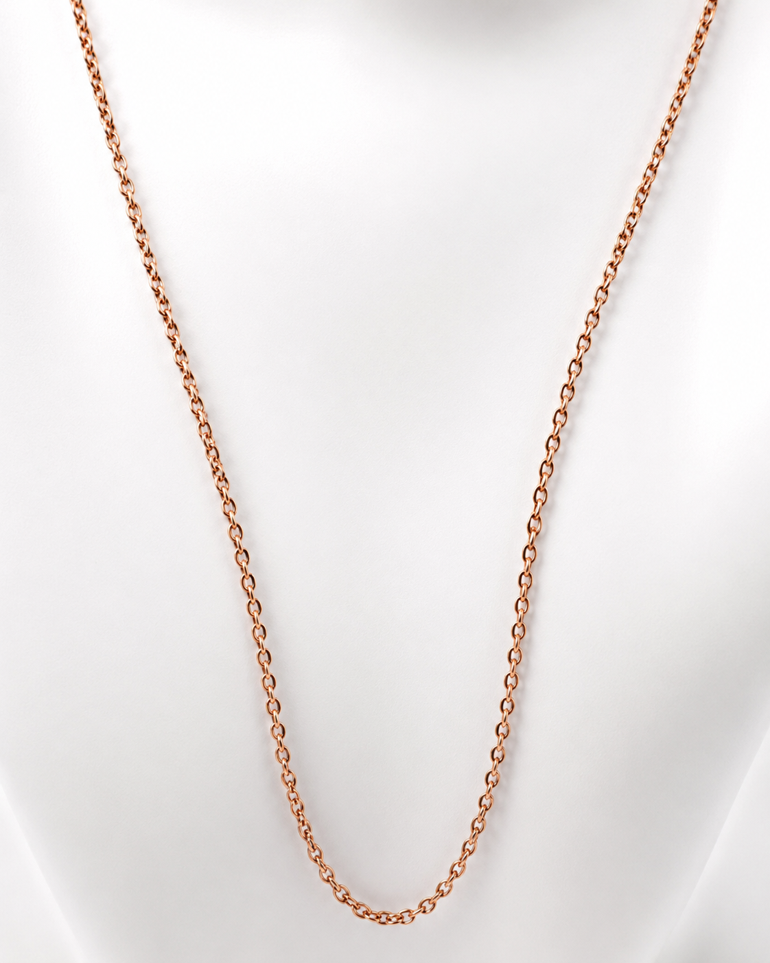 Genuine 9ct 9k 375 Rose Gold Belcher Cable Chain Necklace 60cm 2.8g