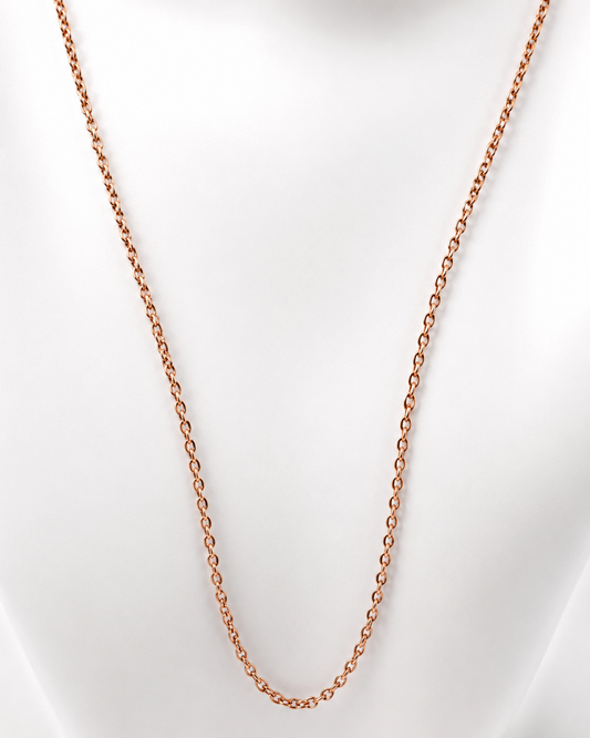 Genuine 9ct 9k 375 Rose Gold Belcher Cable Chain Necklace 60cm 2.8g