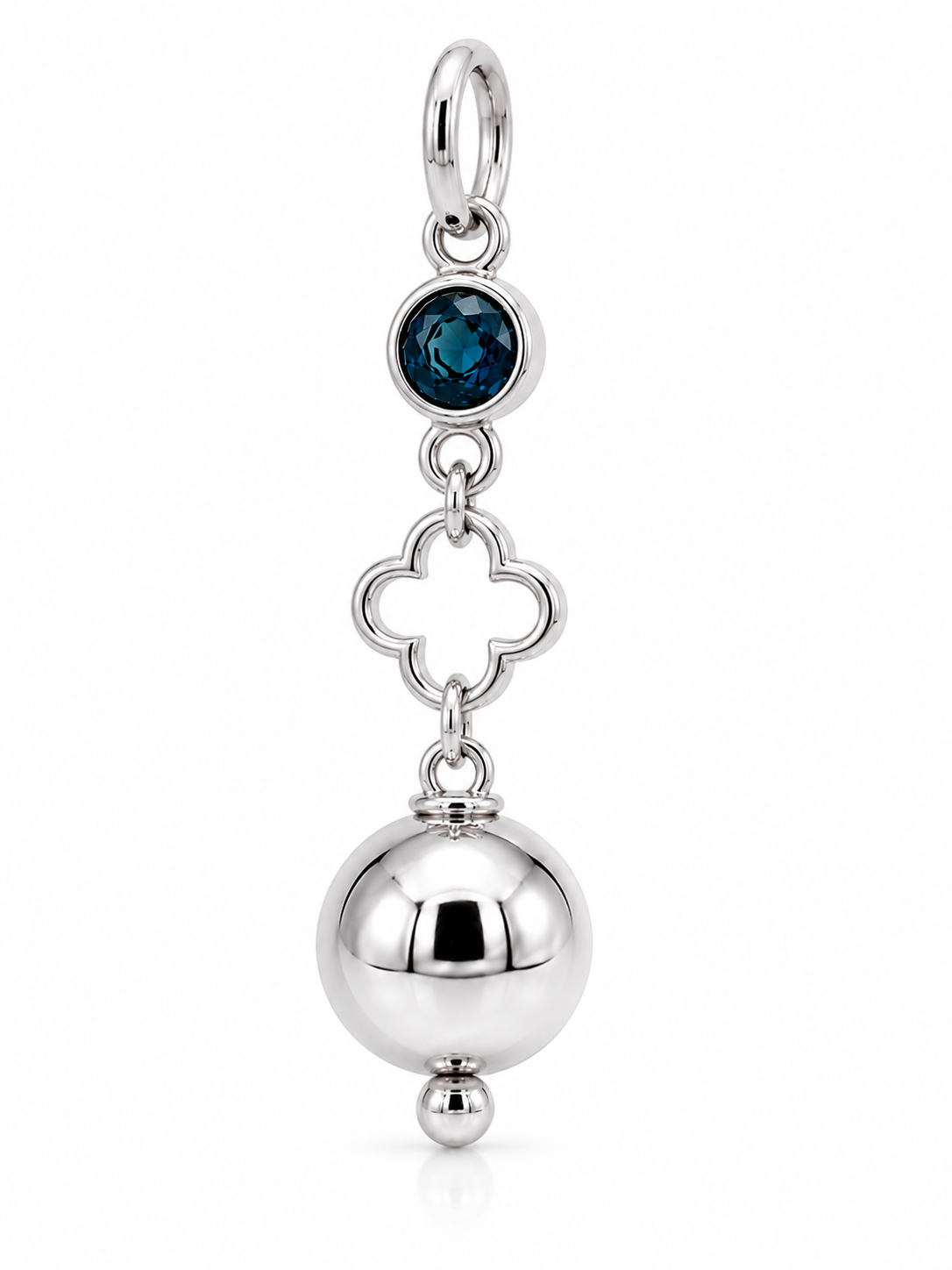 Genuine 9ct 9K 375 Yellow, Rose or White Gold London Blue Topaz Ball Clover Round Circle Pendant