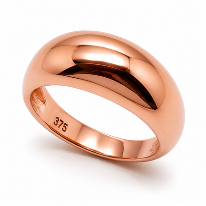 Genuine Solid 9ct 9K 375 Yellow, Rose or White Gold High 7mm Dome Ring Your Size - Sizes R to Z