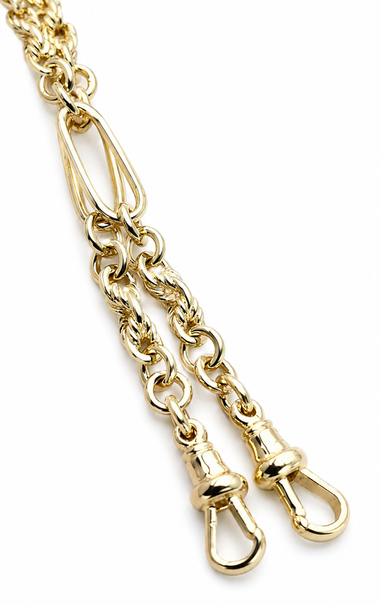 Genuine 18ct Yellow, Rose or White Gold Handmade Solid Fancy Paperclip Necklace Chain 50cm