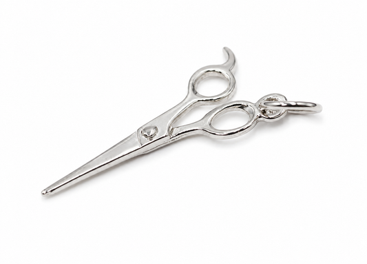 Sterling Silver 925 Scissors Hairdresser 3D Pendant Or Charm