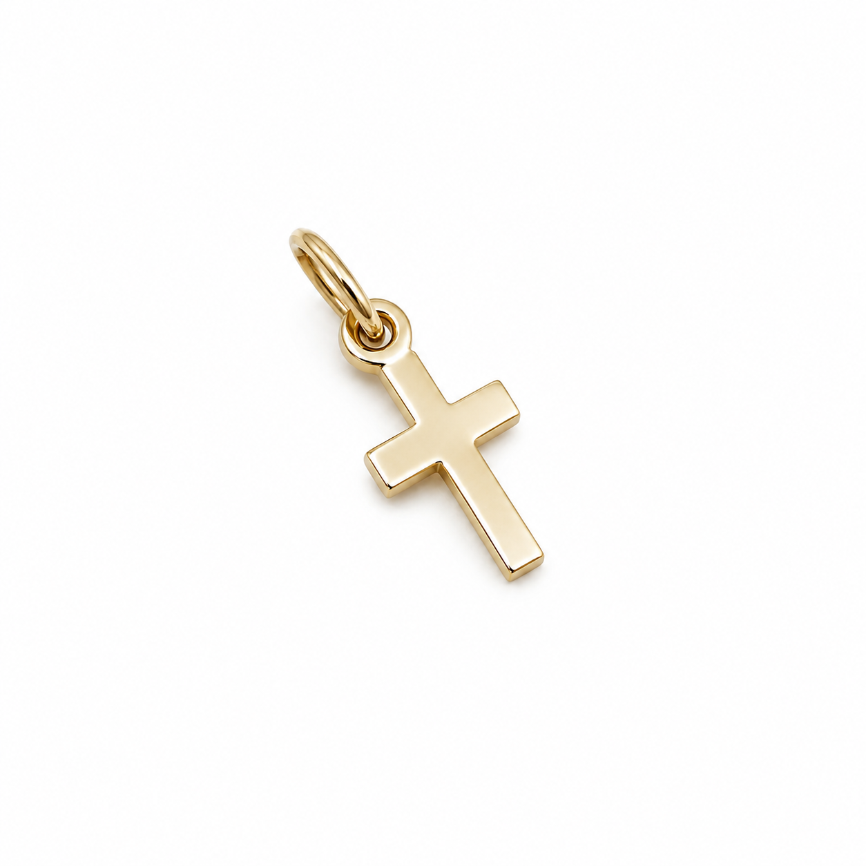 Genuine 9ct 9kt 375 Tiny Very Small Plain Yellow, Rose or White Gold Cross Pendant Charm