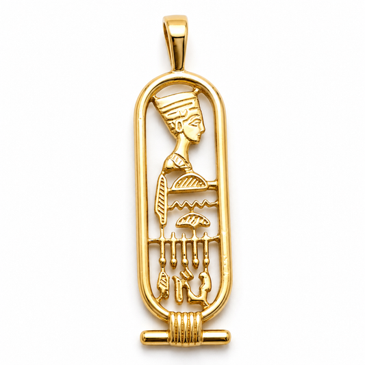 Kaedesigns Genuine 9ct 9k 375 Yellow, Rose or White Gold Nefertiti Pendant or Charm