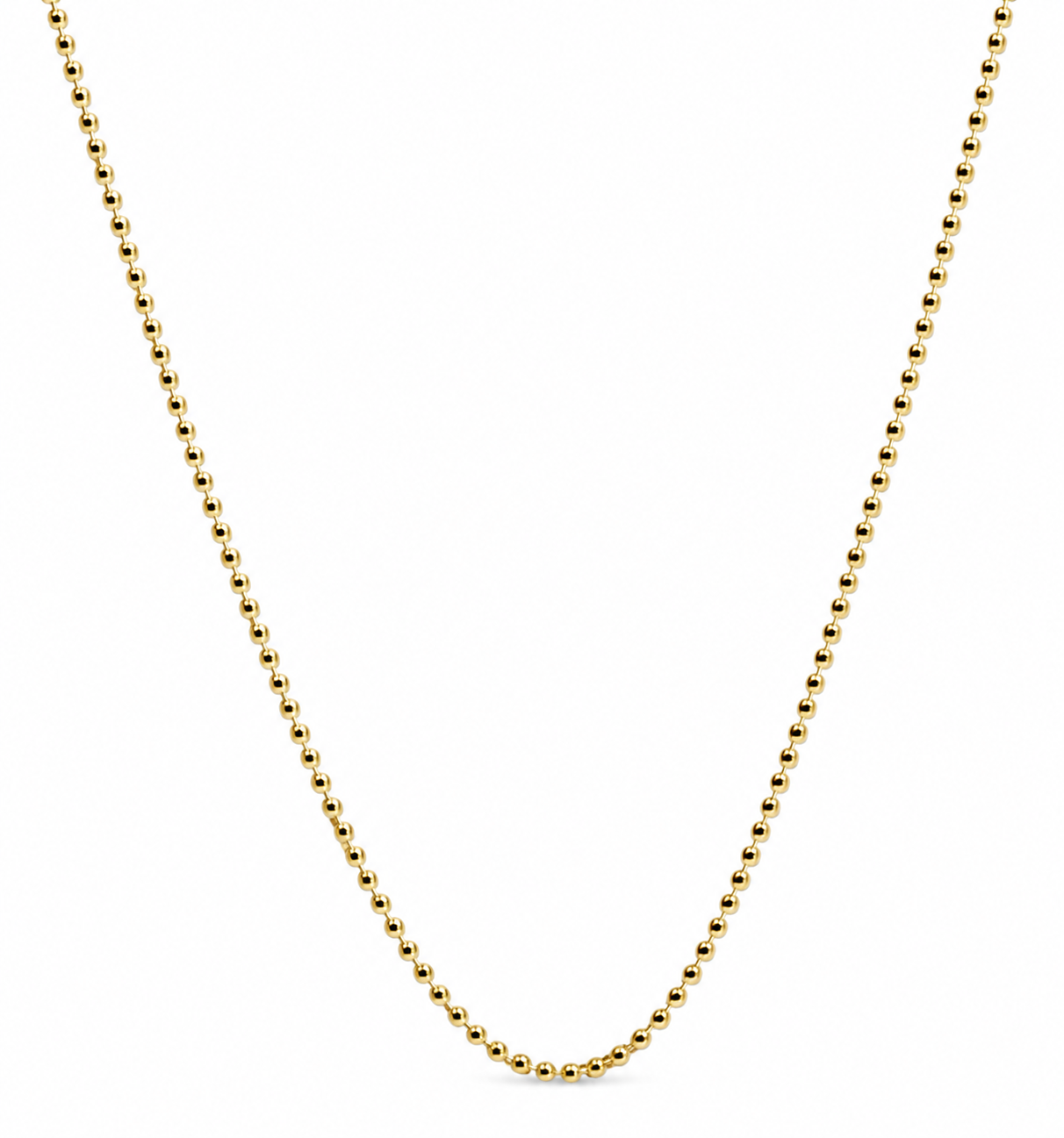 Genuine 9ct 9k 375 Yellow Gold 1.5mm Ball Chain Necklace- 40cm, 45cm or 50cm lengths