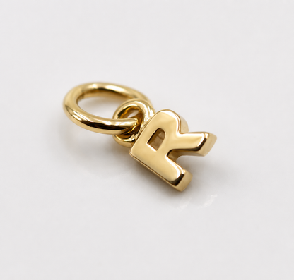 Genuine 9ct 9kt Genuine Tiny Very Small Yellow, Rose or White Gold Initial Pendant Charm R