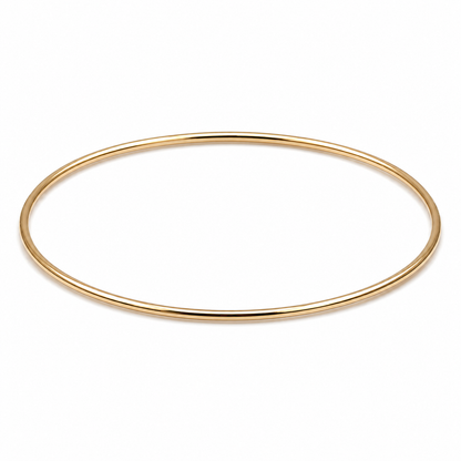 Genuine 9ct 9kt SOLID Yellow, Rose or White Gold Thin 1.3mm GOLF bangle 65mm inside diameter
