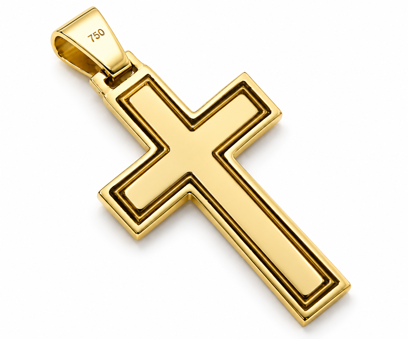 Solid 18ct 18k Yellow Gold Cross Pendant 750 Hallmarked Christian Cross Pendant