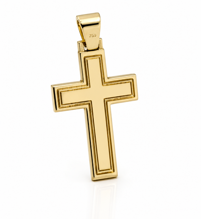 Solid 18ct 18k Yellow Gold Cross Pendant 750 Hallmarked Christian Cross Pendant