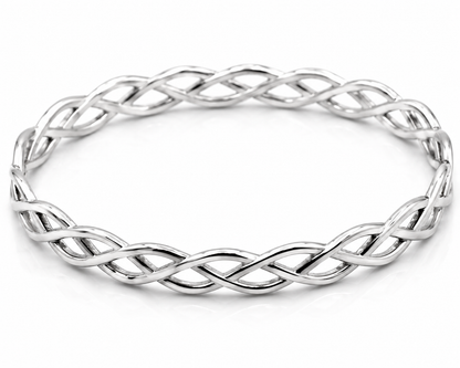 Genuine 9ct 9k 375 Yellow, Rose or White Gold Celtic Knot Oval Bangle 7.1cm X 6cm