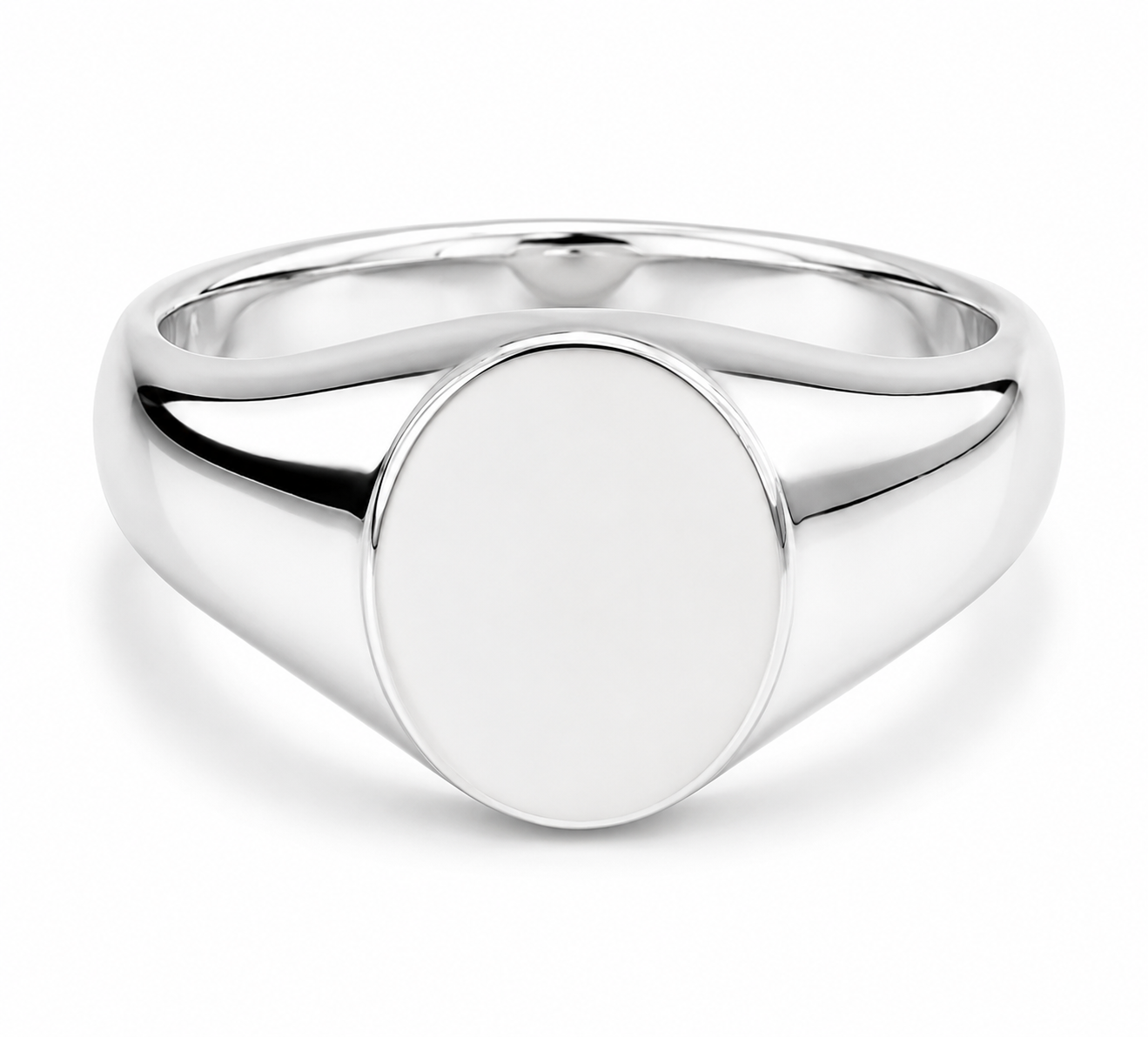 Genuine Sterling Silver 925 Solid Oval 12mm x 16mm Heavy Signet Ring in your size