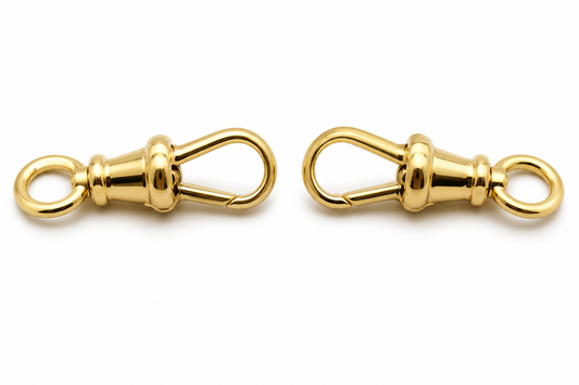Genuine 9ct Solid 2 X Yellow Gold Albert Swivel Clasp 19mm Size