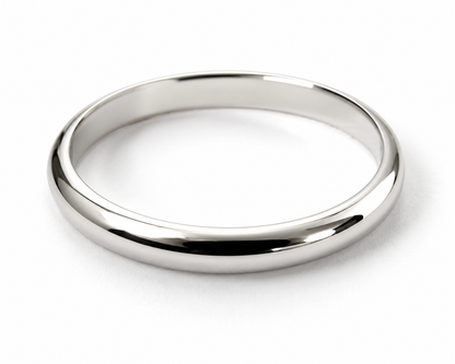 Size Q1/2 18ct White Gold Full Solid 2.6mm Wedding Band Ring Hallmarked 750