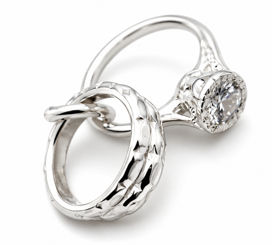 Genuine Sterling Silver 925 Three Rings Charm - 3D Pendant or Charm