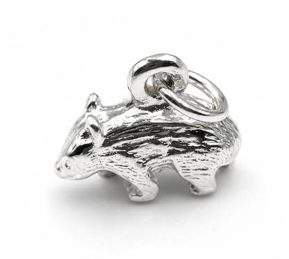 Sterling Silver 925 Small Australian Wombat Charms or Pendant