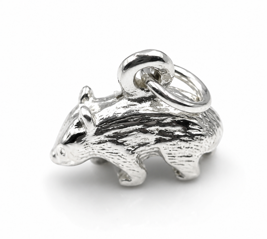 Sterling Silver 925 Small Australian Wombat Charms or Pendant