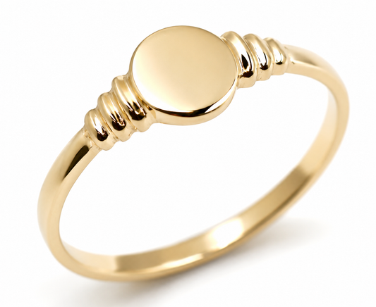 Size U 9ct 9K 375 Yellow, Rose or White Gold Small Delicate Oval Signet Ring