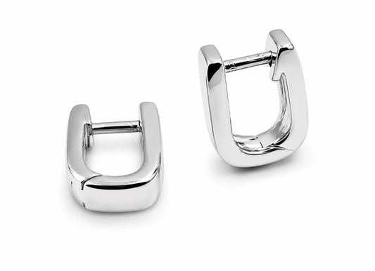 Genuine Sterling Silver 925 Small U Shaped Huggies Earrings