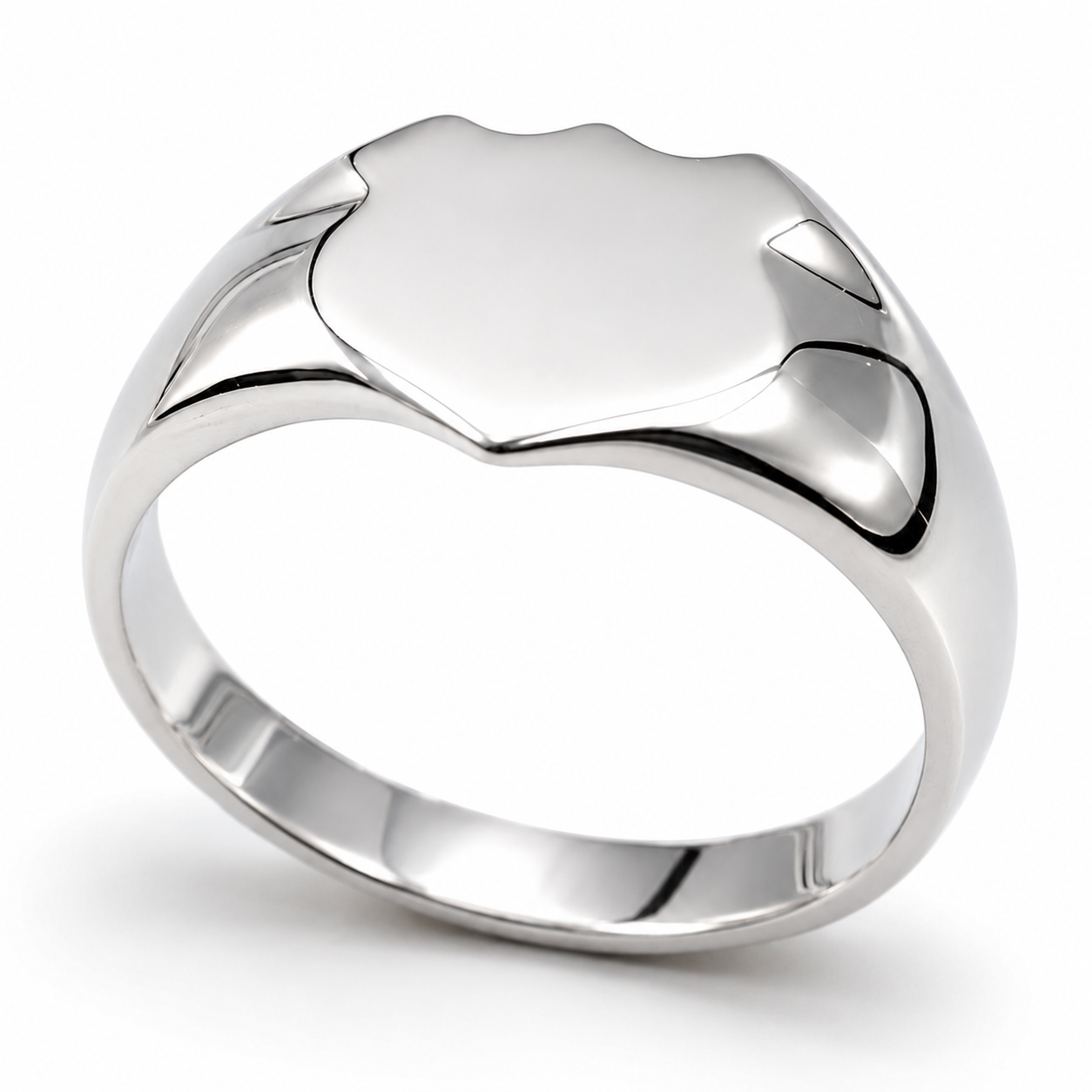 Kaedesigns Solid Genuine Large Mens Sterling Silver 925 Shield Signet Ring - Choose your ring size H to P