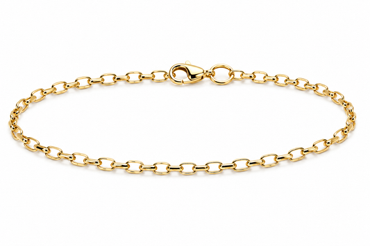 Genuine 9ct 9k 375 Yellow Gold Solid 19cm Diamond Cut Oval Belcher Bracelet