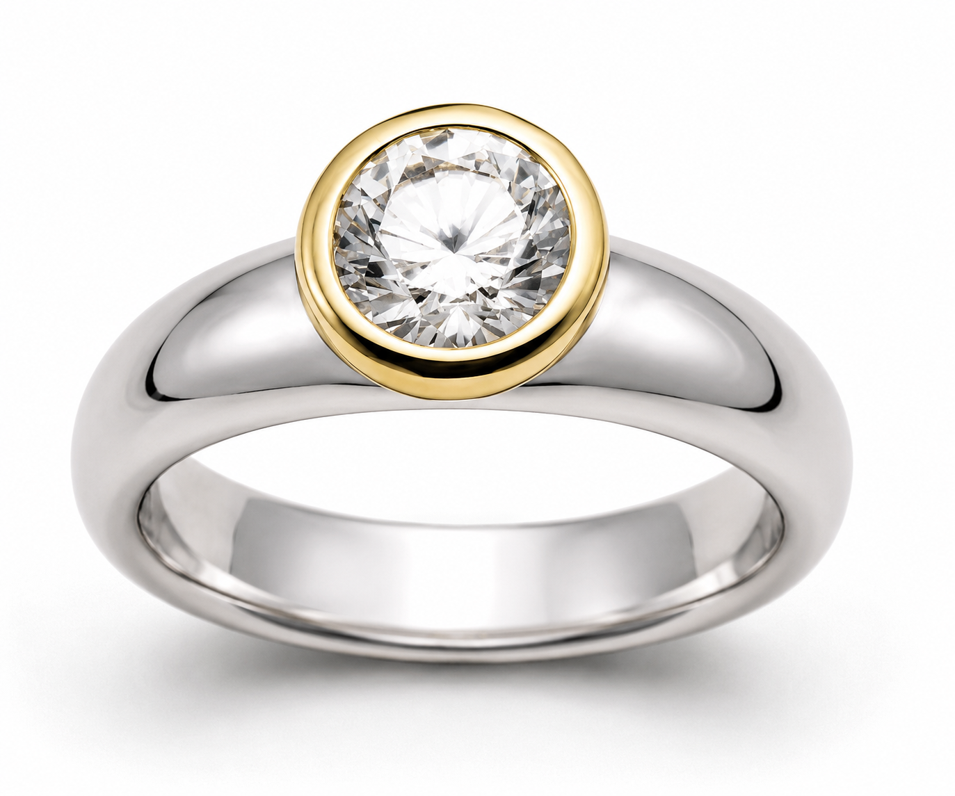 Genuine  9ct 9k 375 Solid White & Yellow Gold Ring Lab Grown Diamond 373