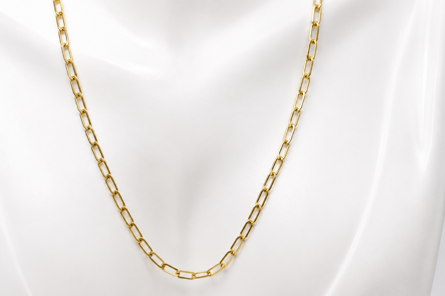 Genuine 9ct 9k 375 Yellow Gold Paper Clip Paperclip 45cm Necklace