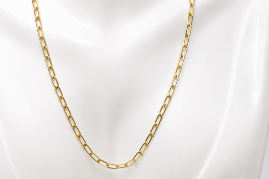 Genuine 9ct 9k 375 Yellow Gold Paper Clip Paperclip 45cm Necklace