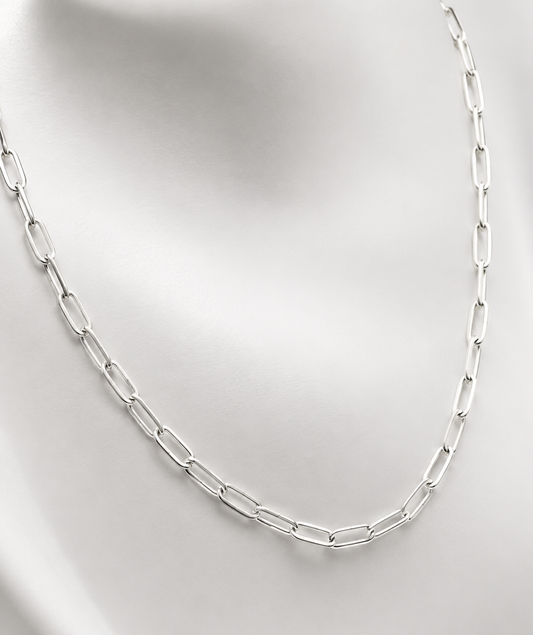 Genuine Sterling Silver 925 Paperclip Links Necklace Chain
