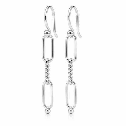 Genuine 9ct 9k 375 Yellow, Rose or White Gold Paper Clip Hook Earrings