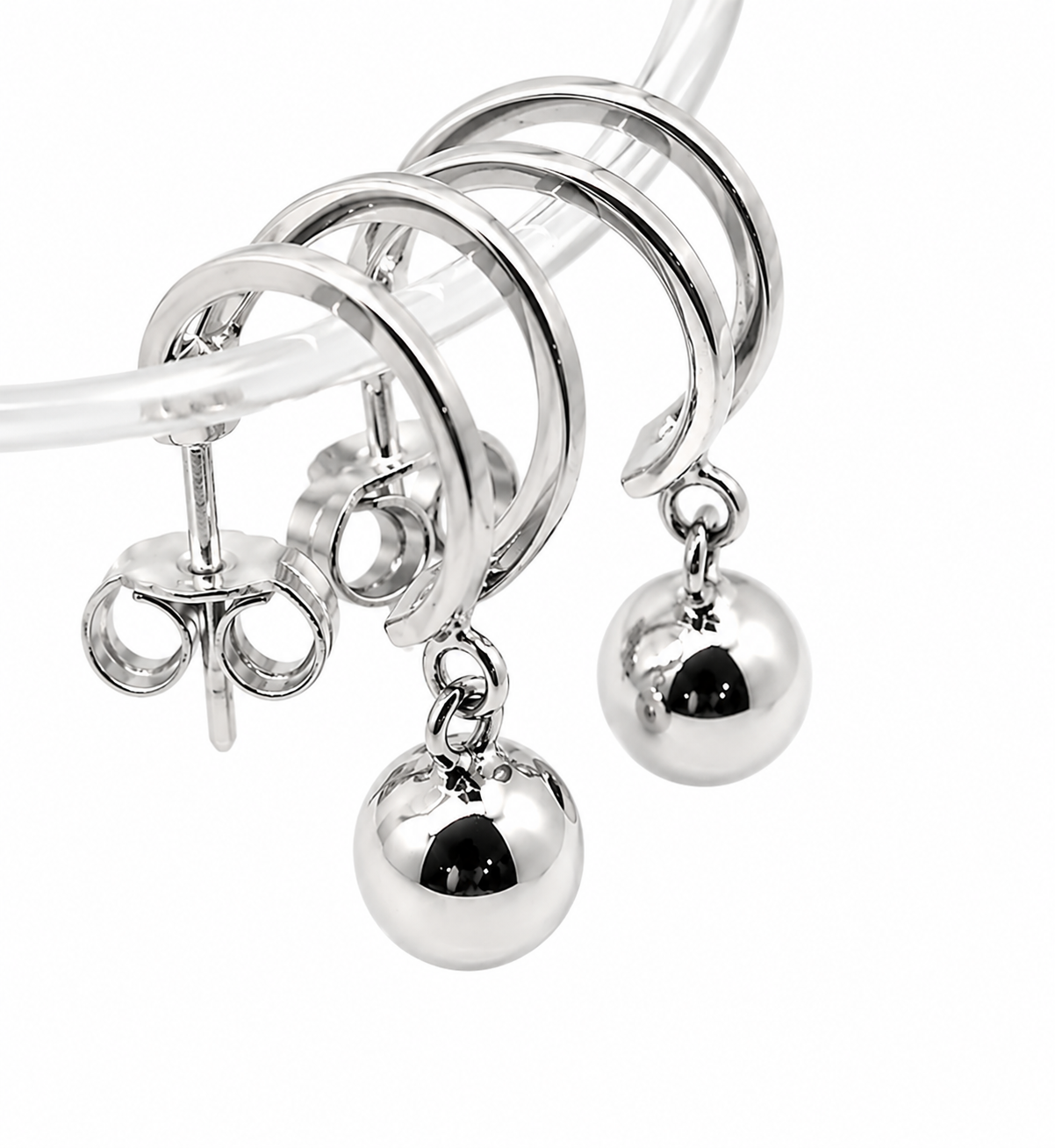 Genuine 9ct 9k 375 Yellow, Rose or White Gold 6mm Stud Drop Ball Earrings