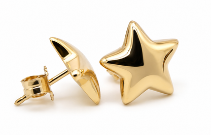 Kaedesigns 9ct 9k 375 Yellow, White or Rose Gold Bubble Drop Star Stud Earrings