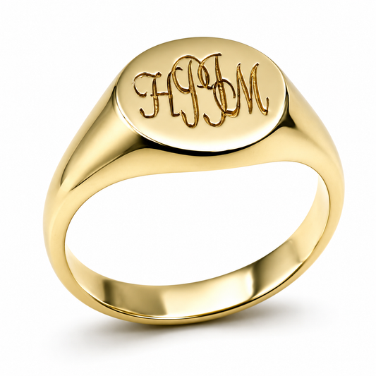 Size V Genuine 375 9kt 9ct 375 Yellow, Rose or White Gold Full Solid Heavy Signet Ring + Engraving
