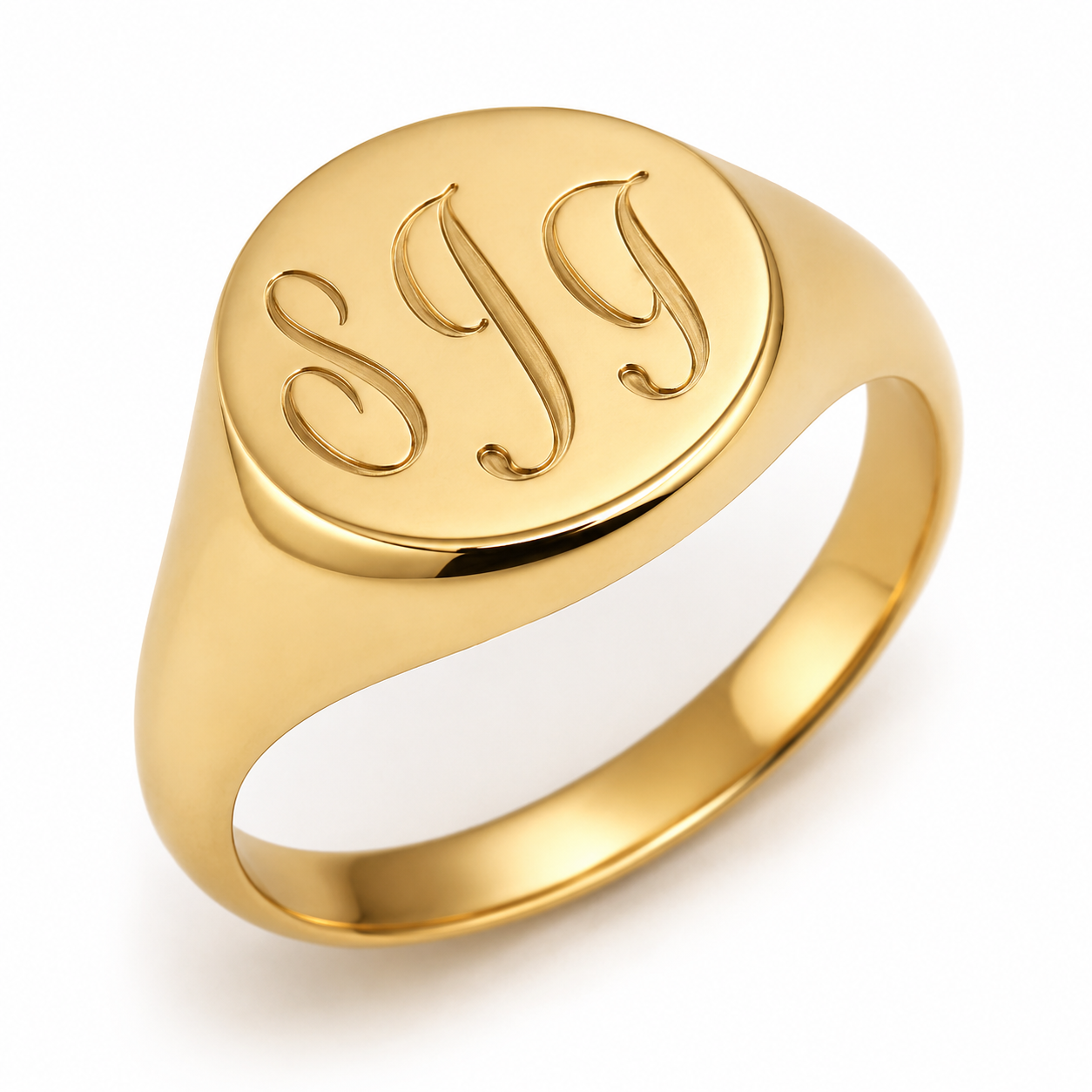 Genuine 9ct 9k 375 Yellow, Rose or White Gold Oval Signet Ring + Engraving - Choose your size I to P