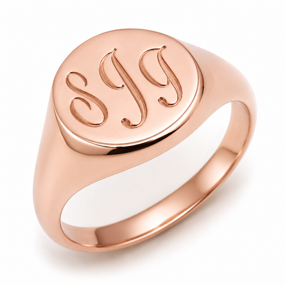 Genuine 9ct 9k 375 Yellow, Rose or White Gold Oval Signet Ring + Engraving - Choose your size I to P
