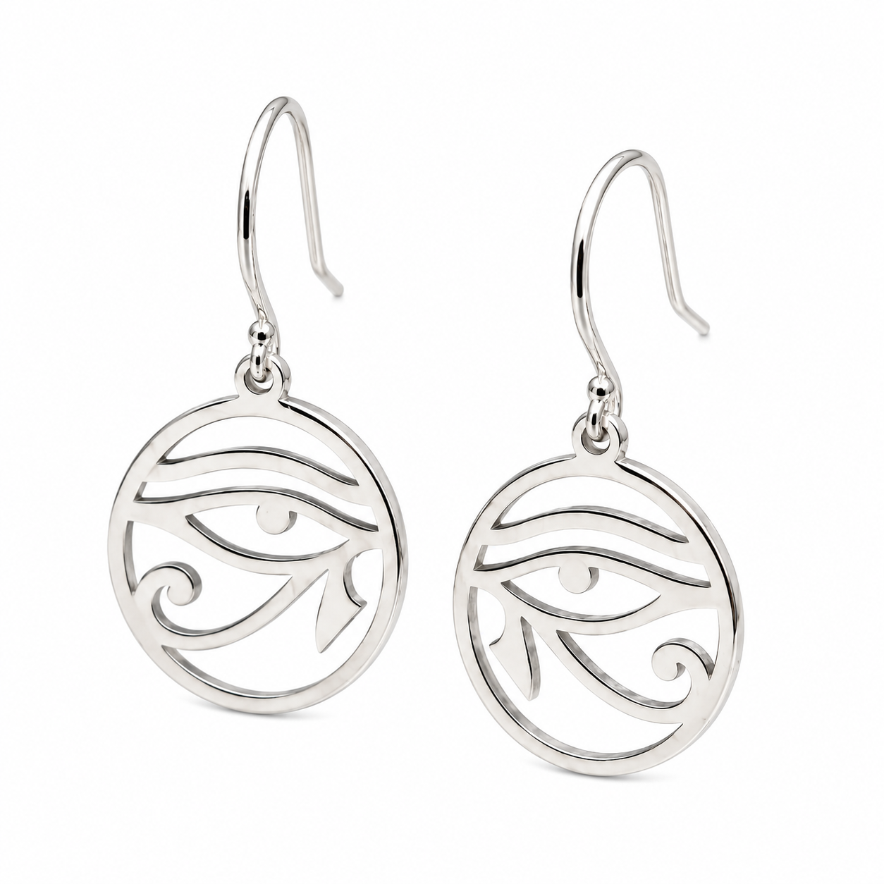 Kaedesigns Sterling Silver 925 Eye of Horus Egyptian Hook Earrings