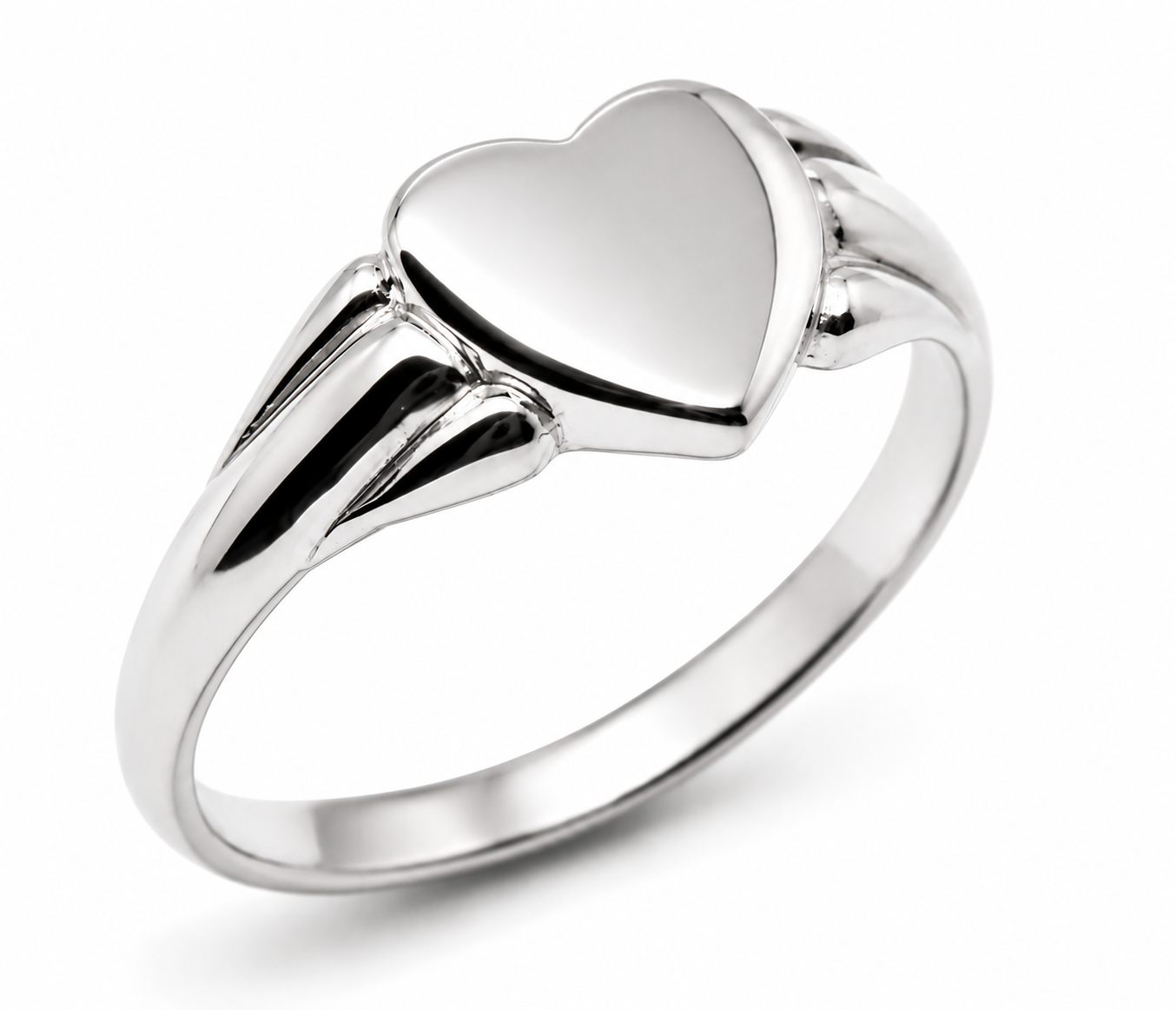 Kaedesigns, Genuine 925 New Childs Solid Sterling Silver Heart Signet Ring 324
