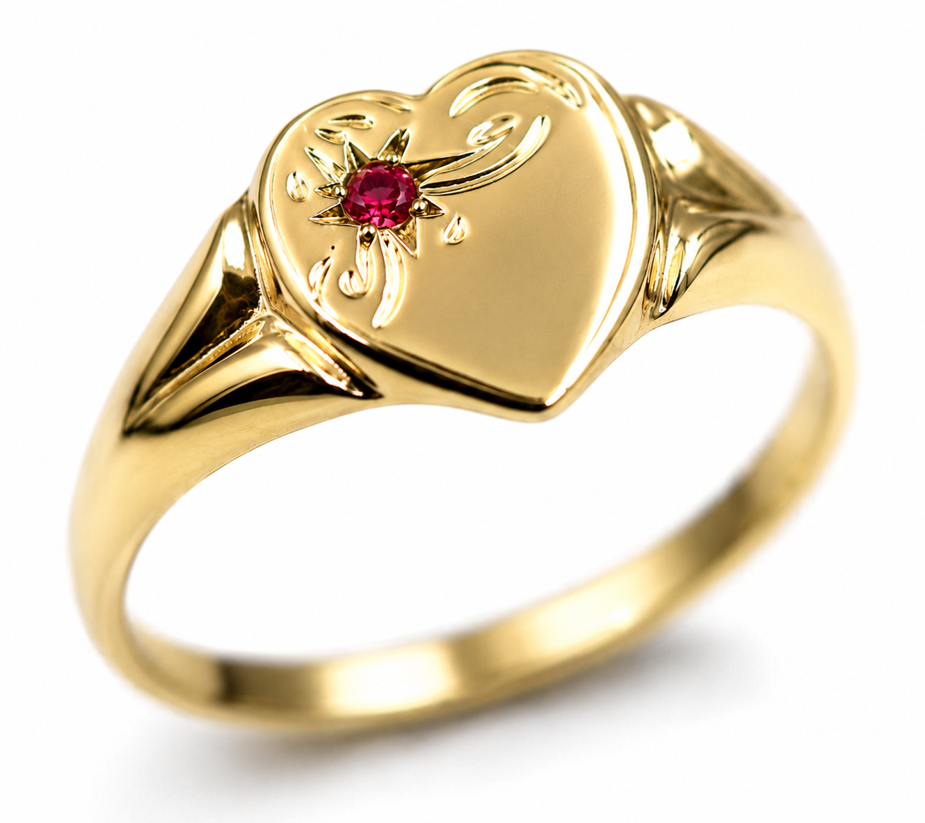 Genuine 9ct 9K Yellow, Rose or White Gold Ruby (Birthstone- July) Signet Ring 265