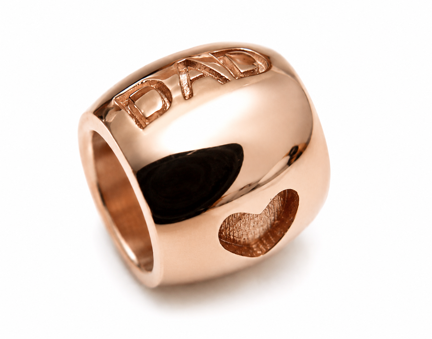 Genuine 9ct 9k 375 Yellow, Rose, White Gold Or Silver Dad Bead Charm