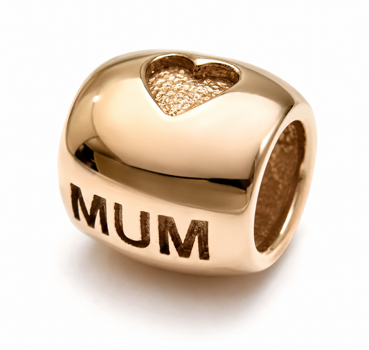 Genuine Solid 14ct 14k Yellow, Rose Or White Gold Mum Bead Charm